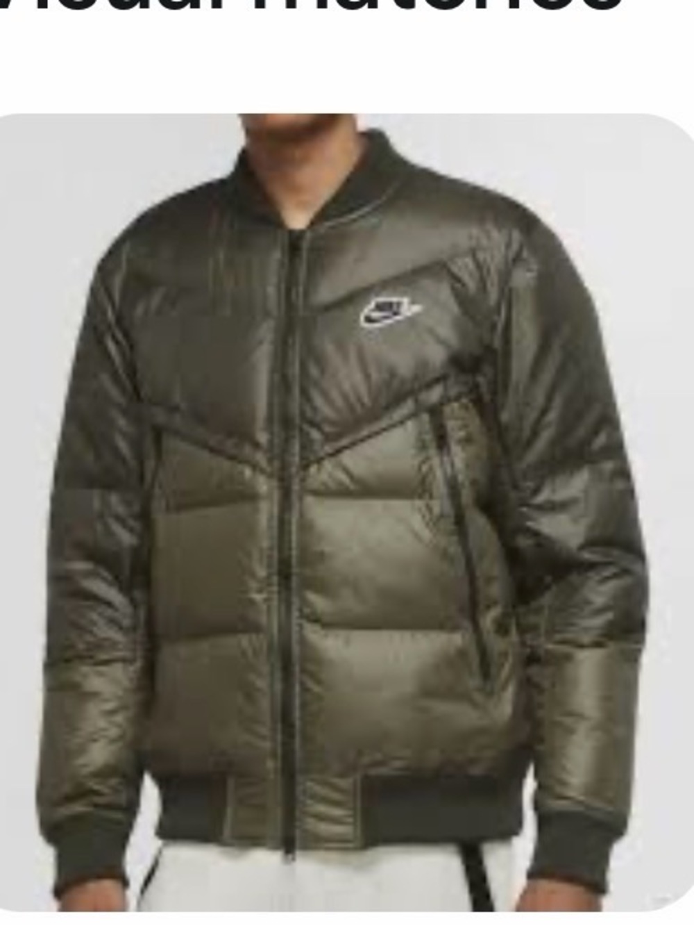 Nike Diwn Filled Men's Olive Green Puffer Jacket with Logo